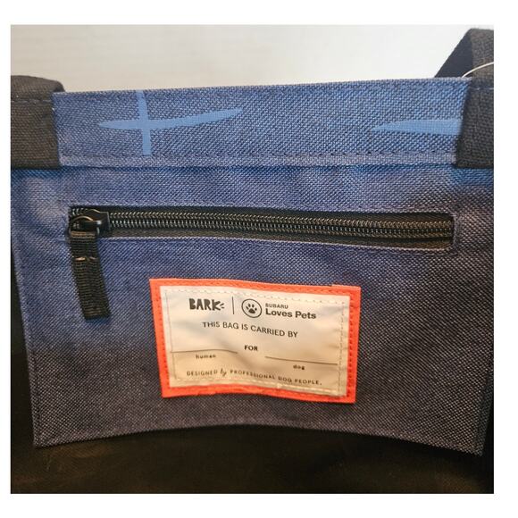 BARK Tote Bag Joy Ride Subaru Loves Pets Canvas Leash Water Bowl 2 Bagholder NEW - Picture 3 of 9